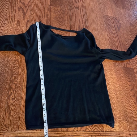 Garfield & Marks women’s 100% cashmere sweater cowl drape open back black L - Picture 7 of 7